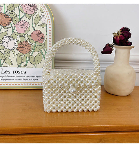 Pearl-Embellished Vintage Handbag