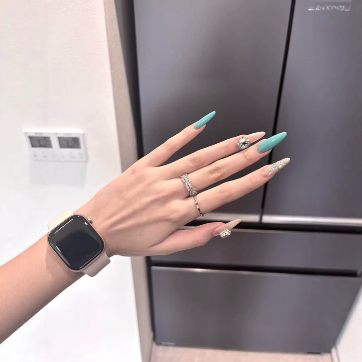 Stiletto Nail Art Tips with Crystal Accents