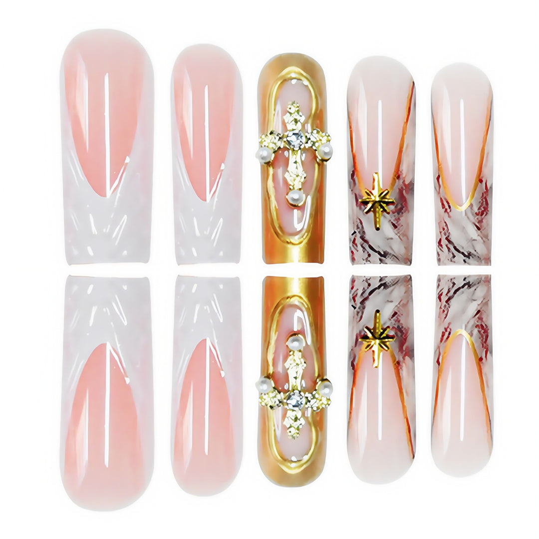 Decorative Long Press-On Nail Art Kalsten