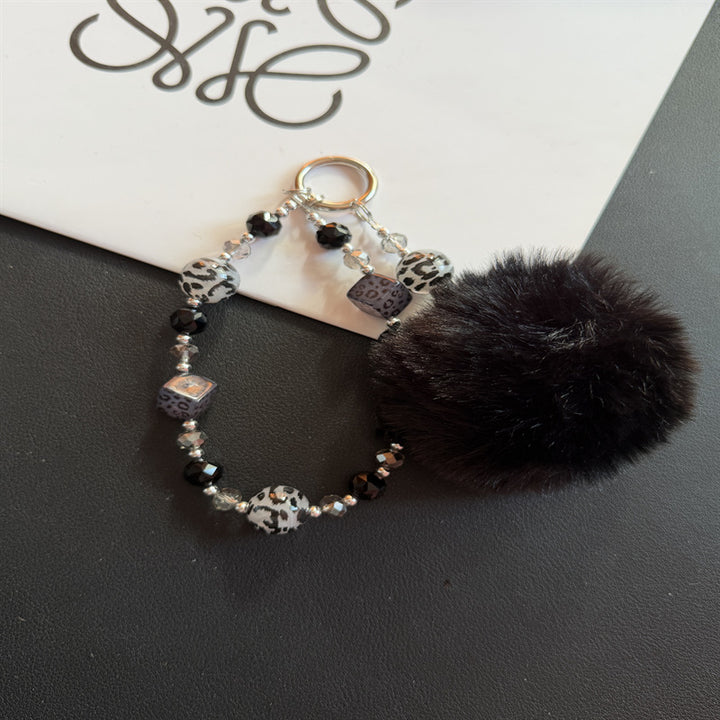 Playful Faux Fur Pom Pom Keychain Kalsten