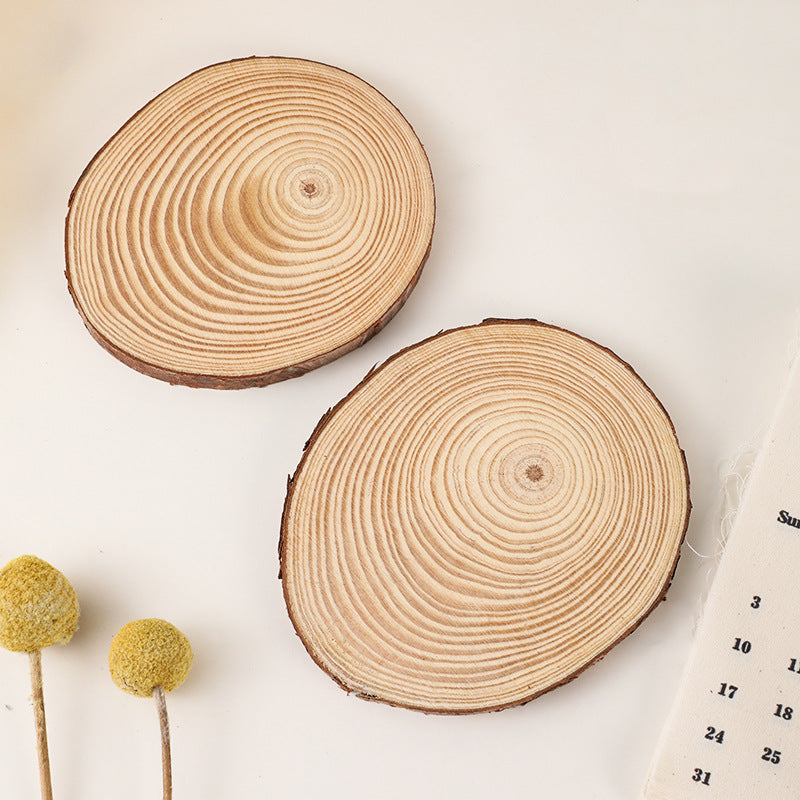 Natural Round Wood Slice Coaster and Decorative Trivet