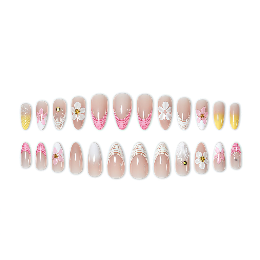 Floral 3D Artisan Nail Extensions Kalsten