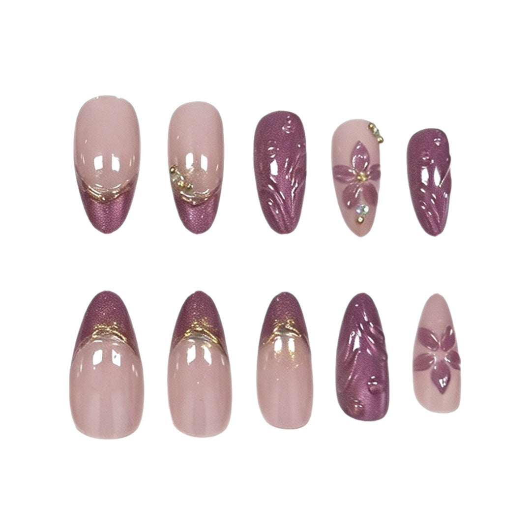 Decorative Floral Acrylic Nail Art Enhancements Kalsten
