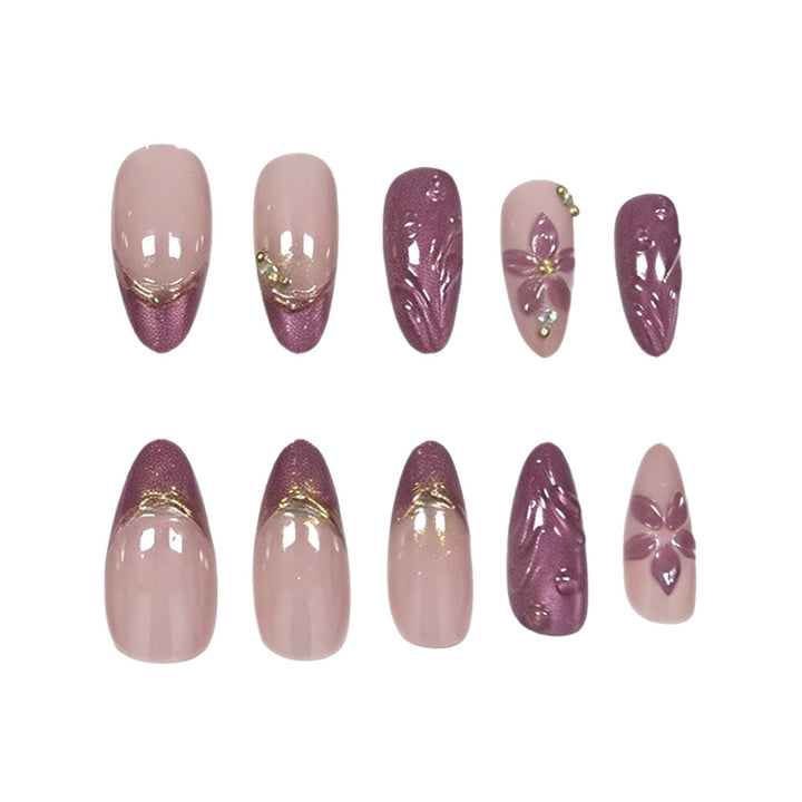 Decorative Floral Acrylic Nail Art Enhancements Kalsten
