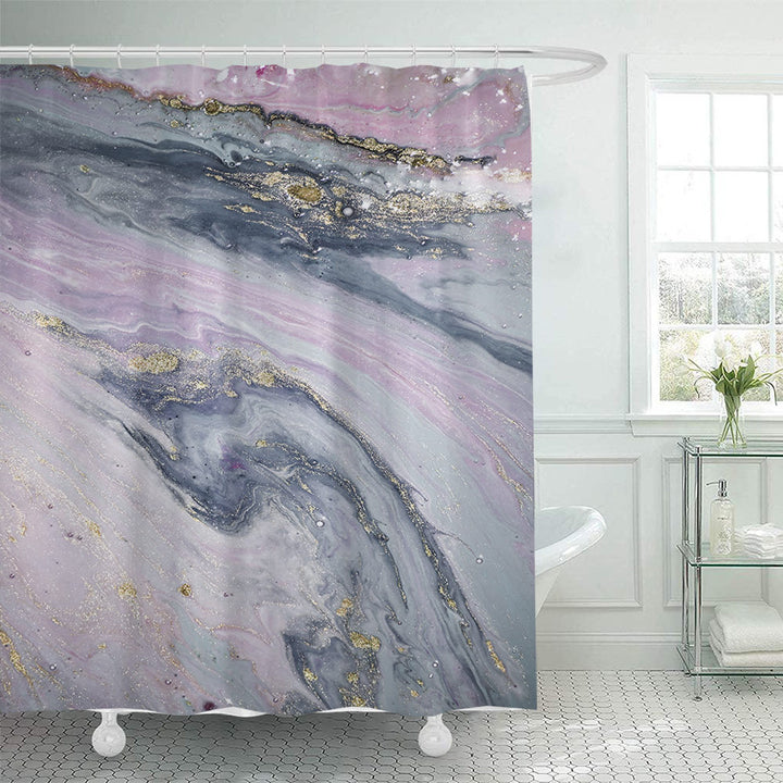 Artistic Marble Print Shower Curtain Kalsten