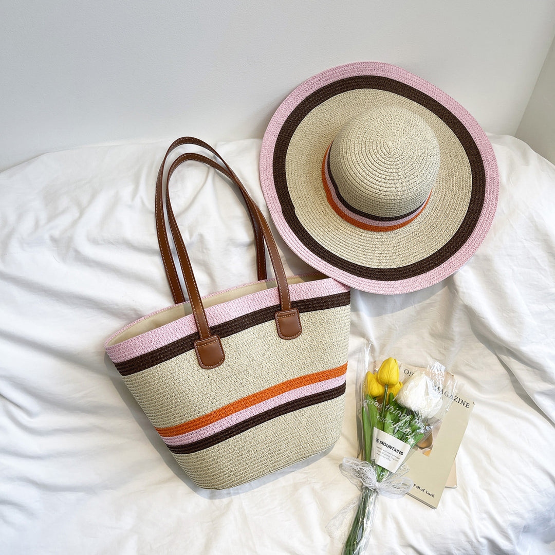 WoColorful Straw Beach Tote Bag Kalsten