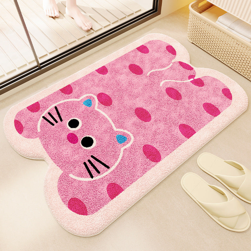 Panda-Themed Plush Bath Mat for Bathroom