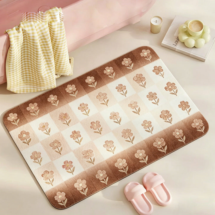 Floral Print Bath Mat Kalsten