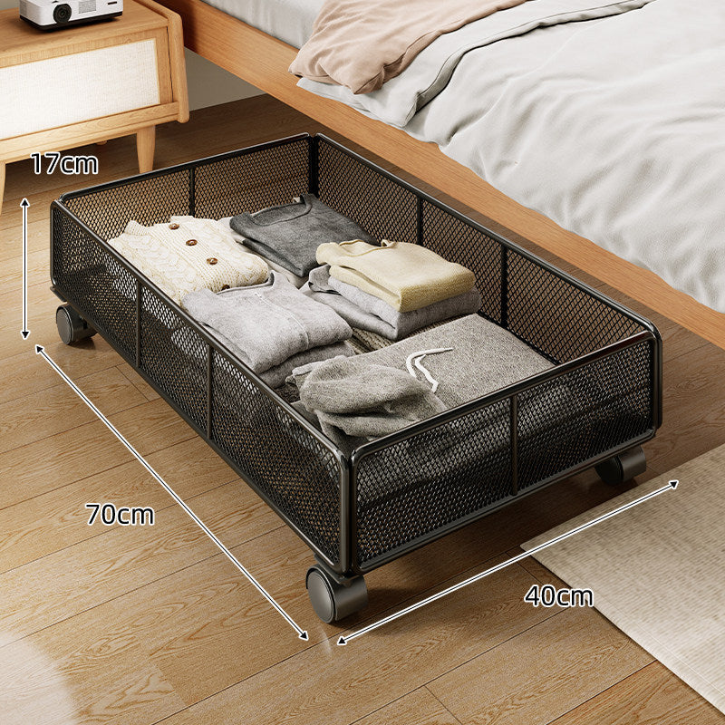 Large Metal Grid Under-Bed Storage Basket