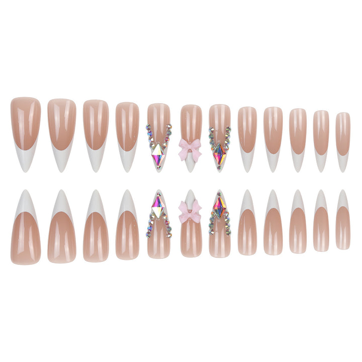 Decorative Stiletto Press-On Nails with Rhinestone Accents Kalsten