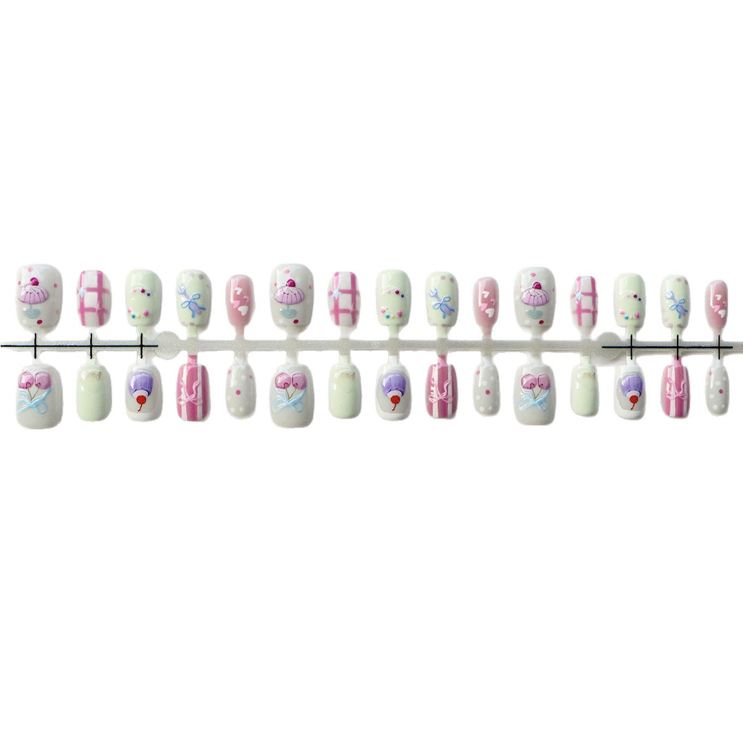 Whimsical Dessert-Inspired Press-On Nail Art