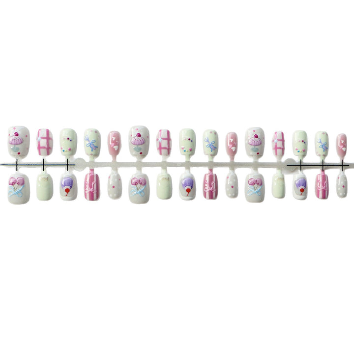 Whimsical Dessert-Inspired Press-On Nail Art