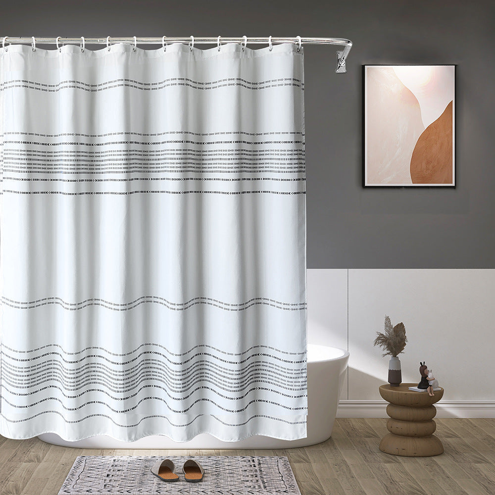 Textured Striped Shower Curtain Kalsten