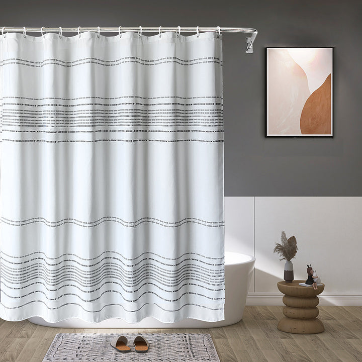 Textured Striped Shower Curtain Kalsten