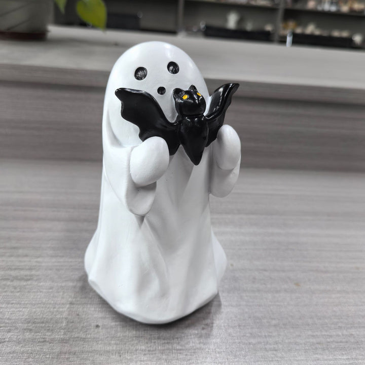 Whimsical Ghost and Bat Figurine Kalsten