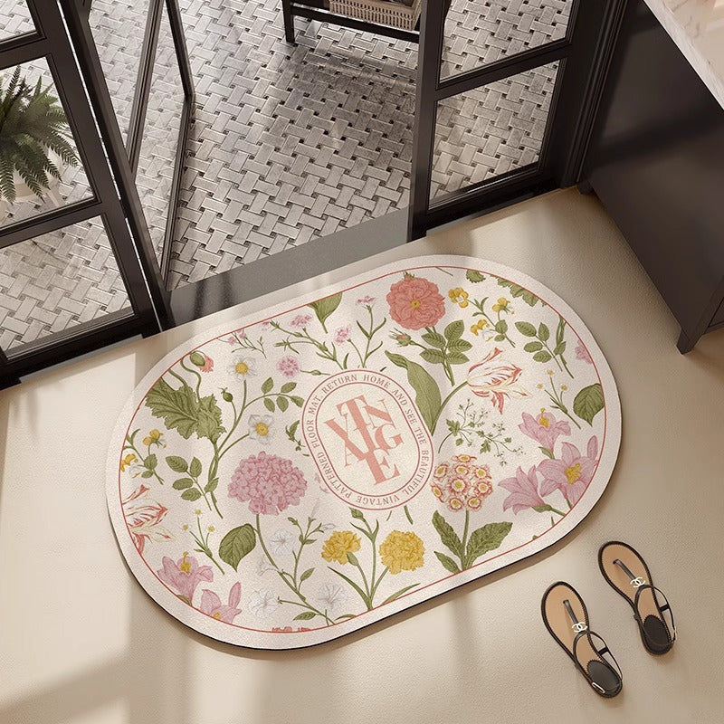 Floral Embroidered Bath Mat Kalsten