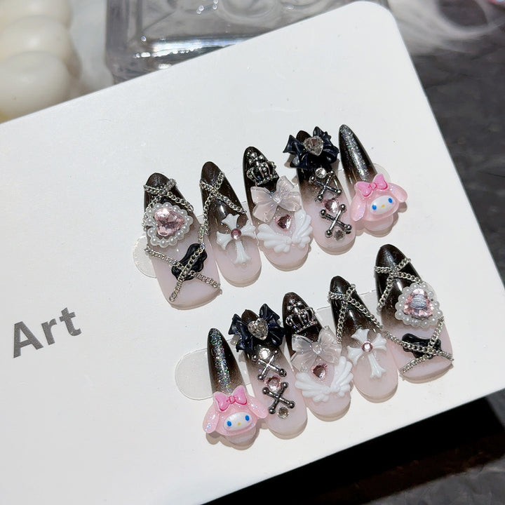 Gothic-Themed Decorative Press-On Nail Set
