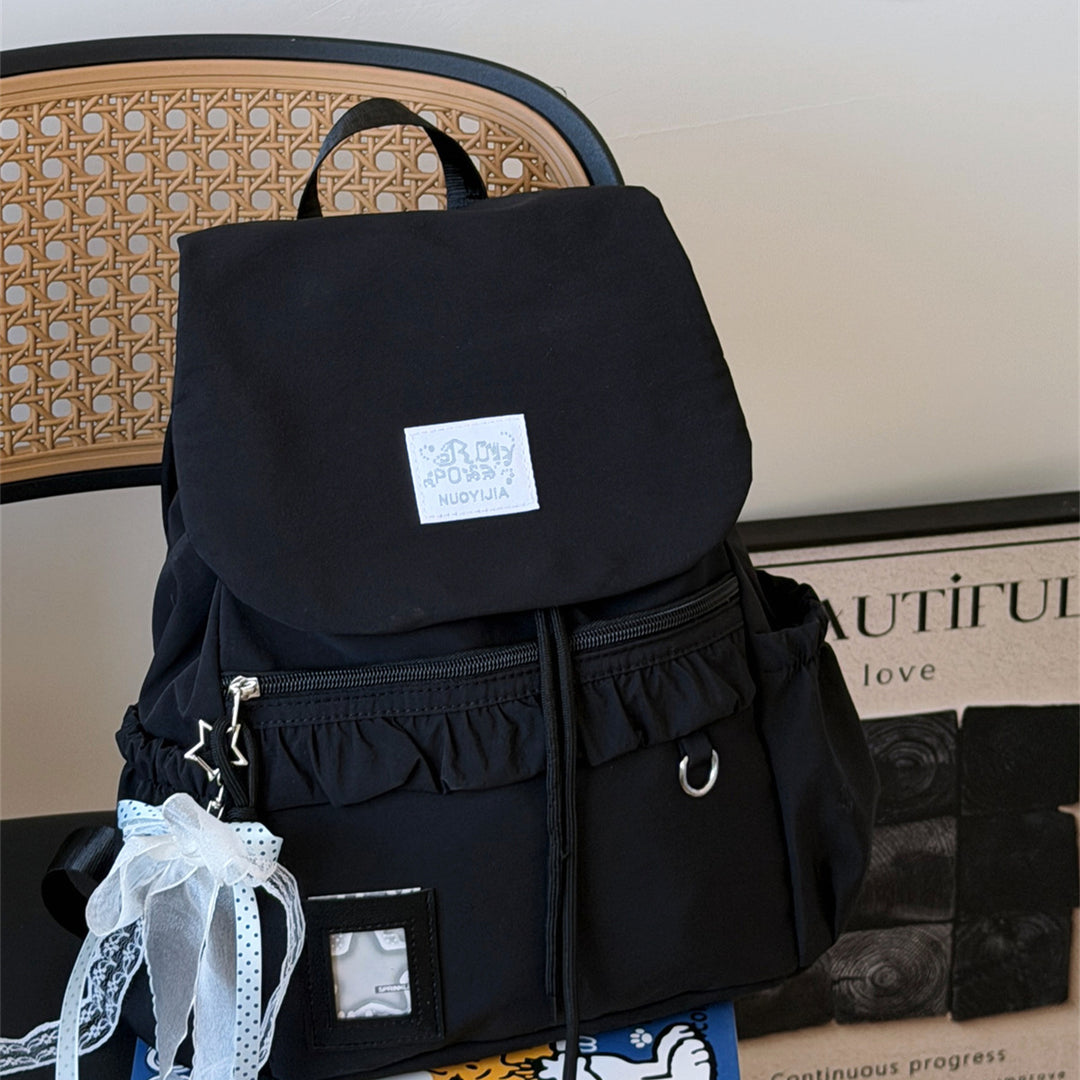 Stylish Ruffled Design Back-to-School Backpack Kalsten