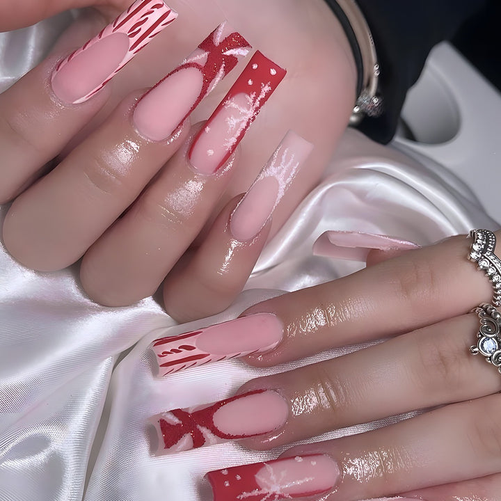 Artificial nail set with festive winter theme Kalsten