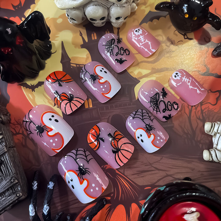 Festive Halloween Themed Press-On Nail Set
