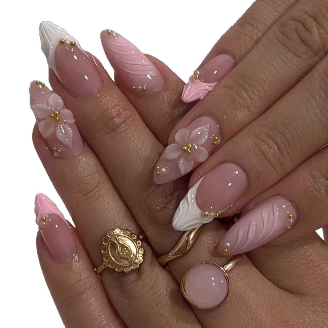 Floral Acrylic Press-On Nails Kalsten