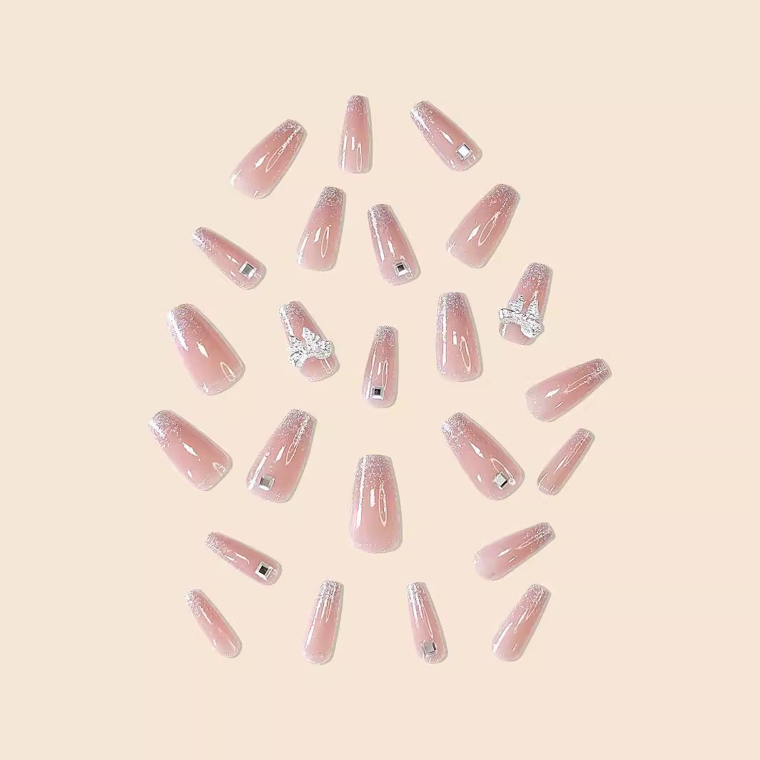 Glamorous Glittering Nail Extensions