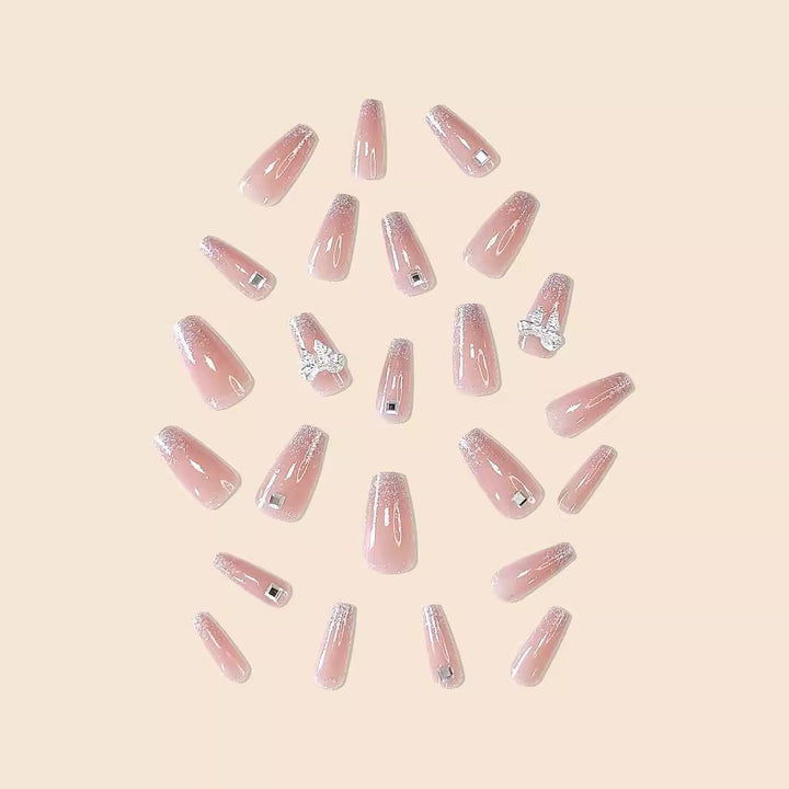 Glamorous Glittering Nail Extensions