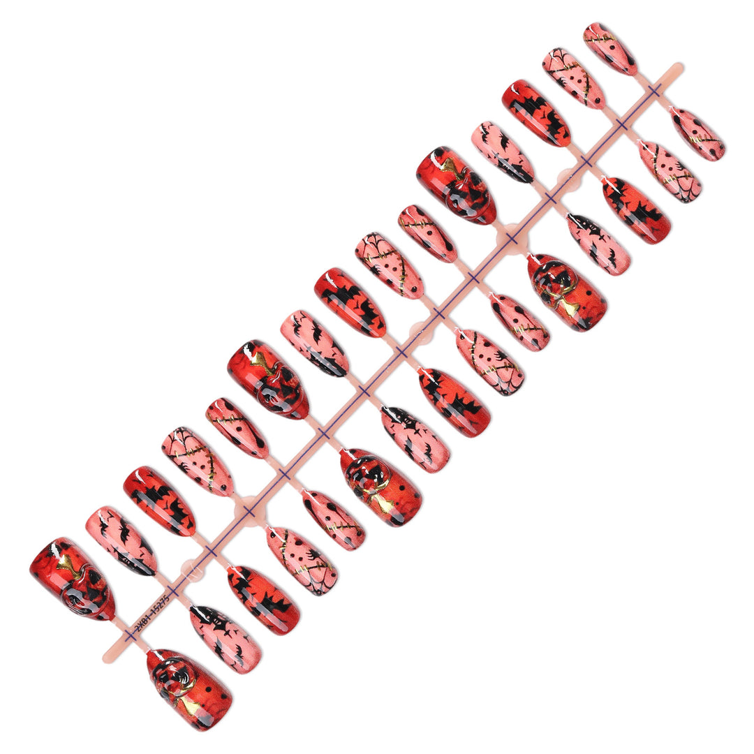 Acrylic nail set with creative Halloween motifs Kalsten