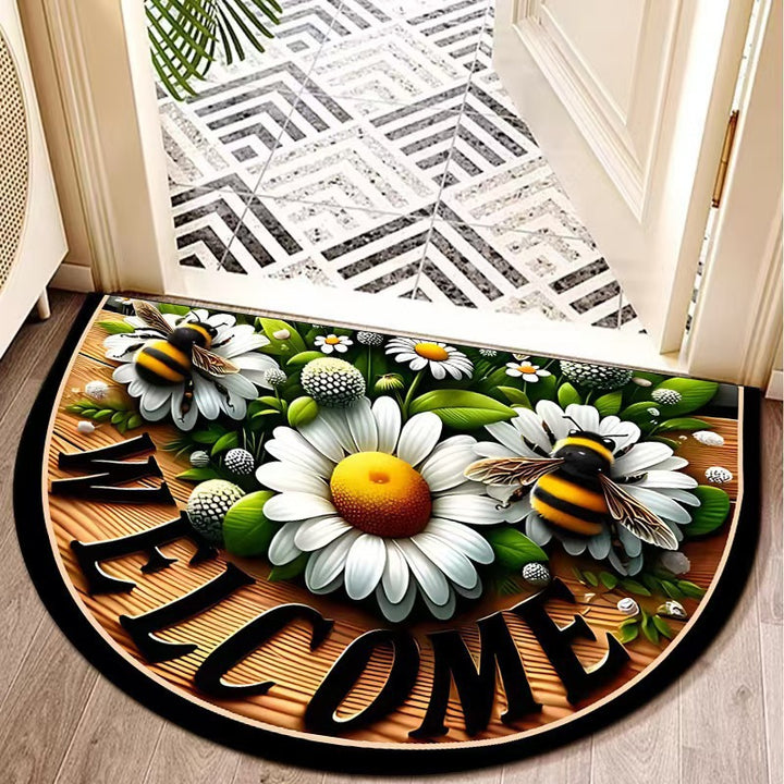 Floral Themed Welcome Mat Kalsten