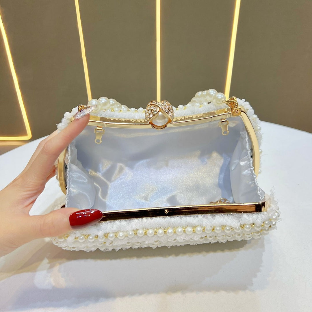 Elegant Pearl-Embellished Handbag