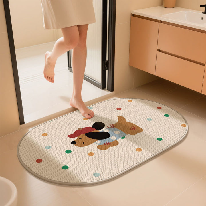 Charming Dog-Themed Bath Mat Kalsten