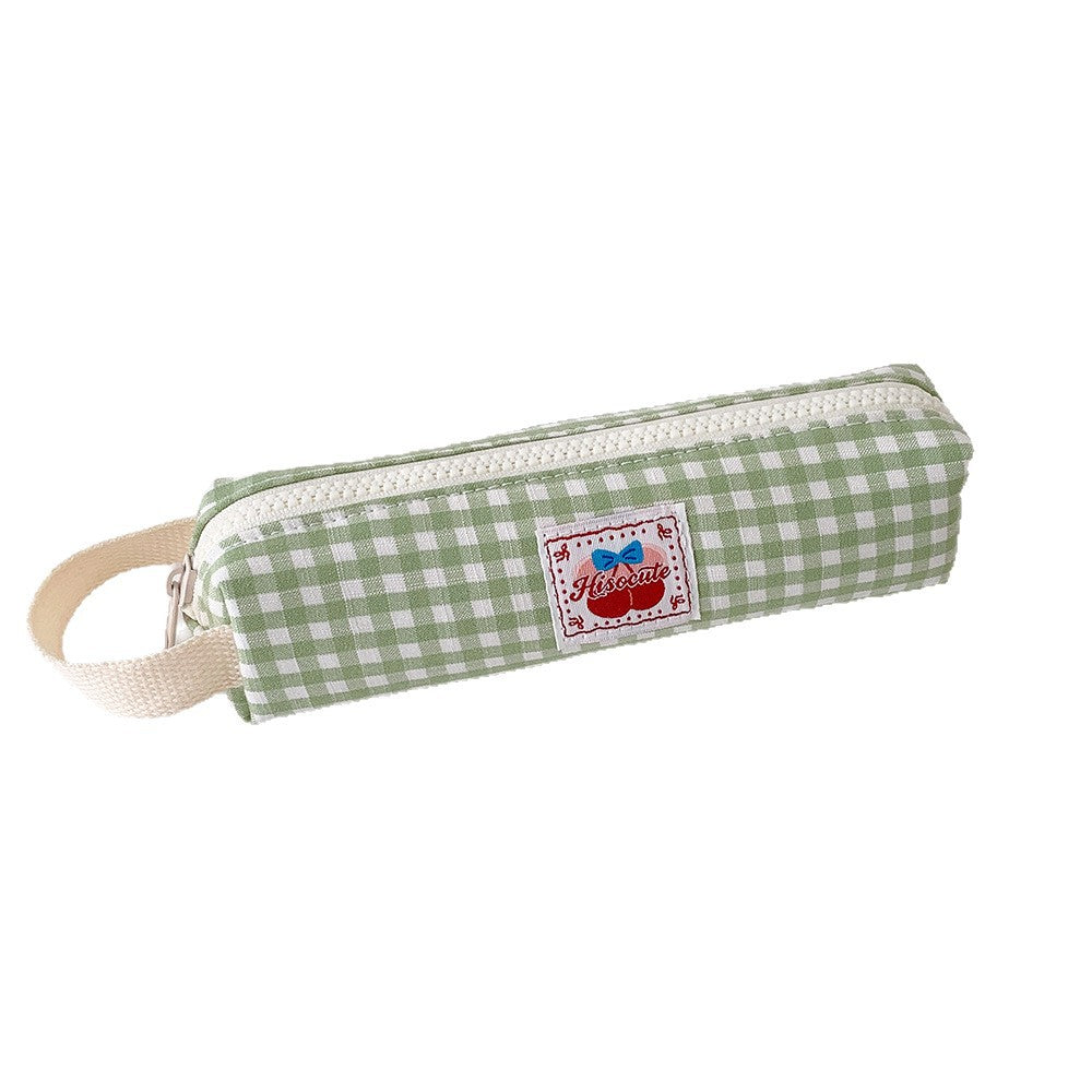 Vintage Checkered Pencil Case