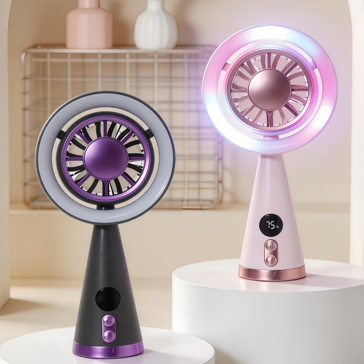 Women portable handheld fan with USB connection and innovative spray function Kalsten