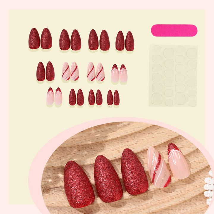 Elegant Glittering Press-On Nail Set Kalsten