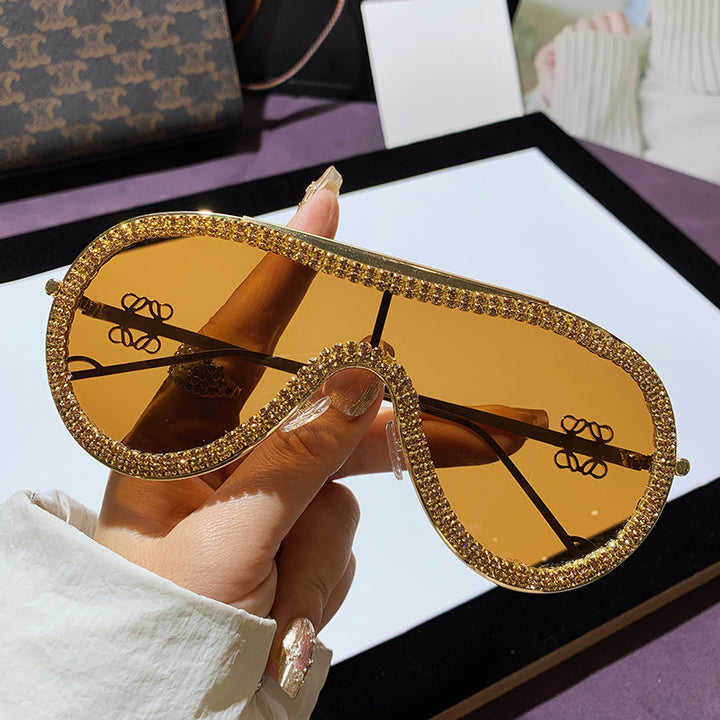 Women's Glamorous Oversized Sunglasses with Rhinestone Accents Kalsten