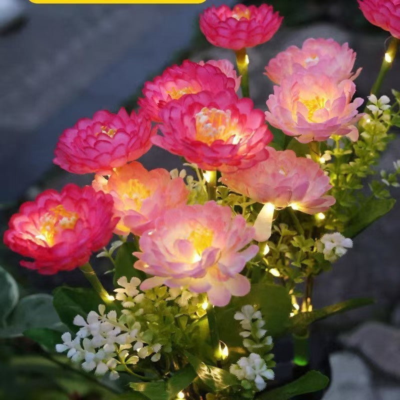 Solar Garden Stake Artificial Flower LED Pathway Decor Kalsten