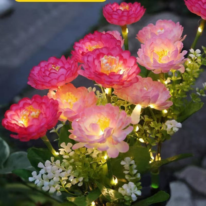 Solar Garden Stake Artificial Flower LED Pathway Decor Kalsten
