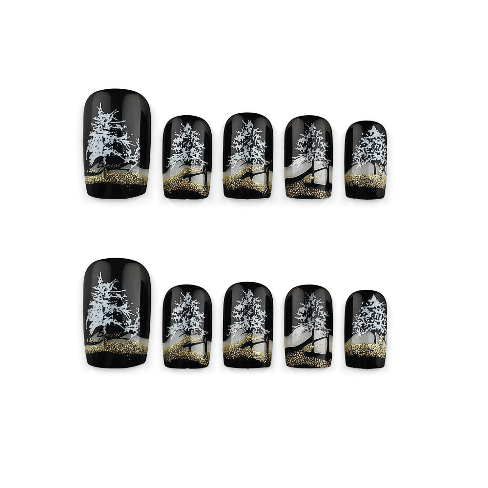 Artificial nails in elegant winter forest design Kalsten