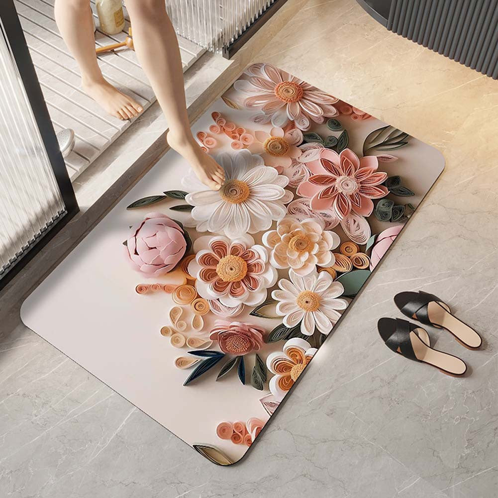 Elegant Floral Design Comfort Mat