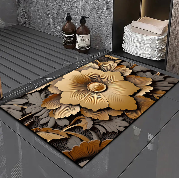 3D Floral Design Bath Mat Kalsten
