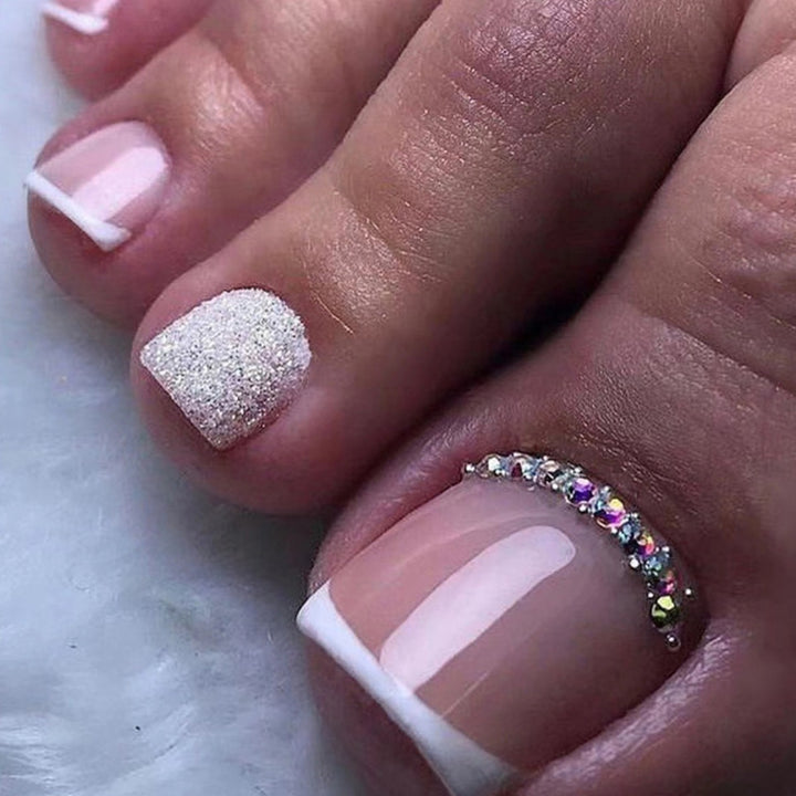 Decorative Rhinestone-Accented Toe Nail Art Kalsten