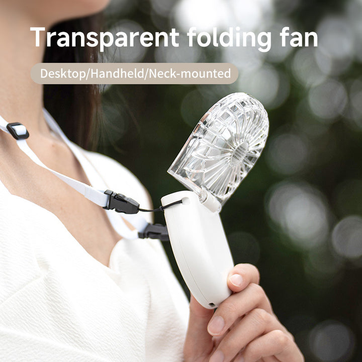 Unisex Portable Rechargeable Handheld Fan with Mirror Kalsten