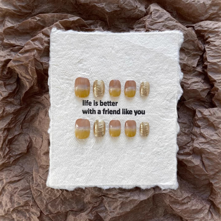 Creative Press-On Nail Art Set with Inspirational Message