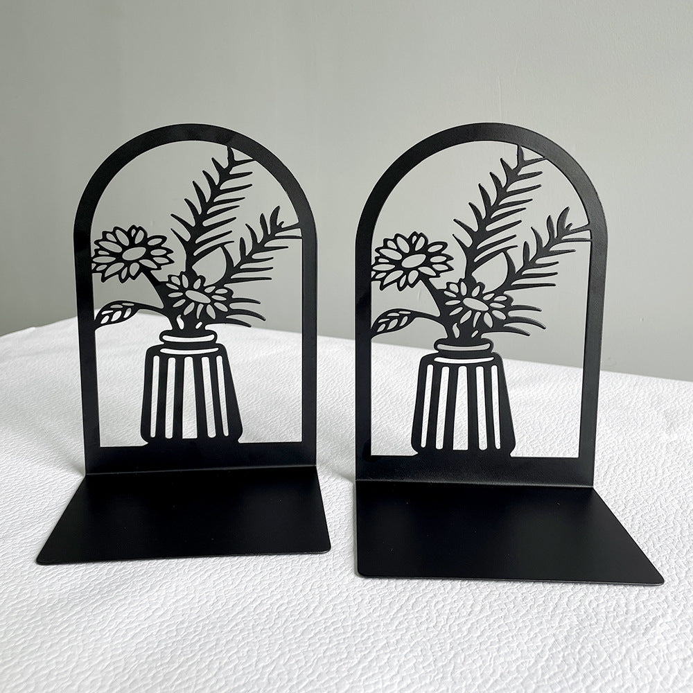 Elegant Floral Metal Bookends