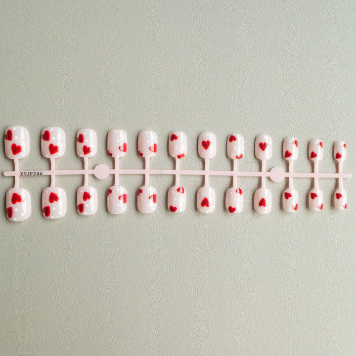 Heart-Themed Acrylic Nail Art Set
