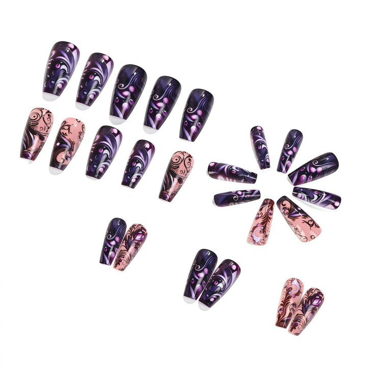 Artificial nails with floral patterns Kalsten