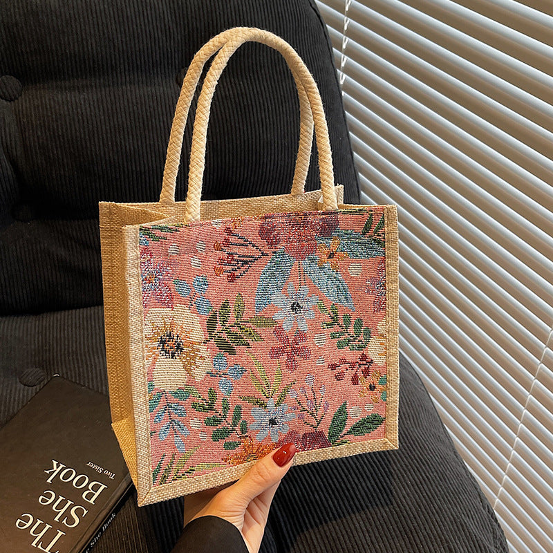 Floral Embellished Mini Tote Bag