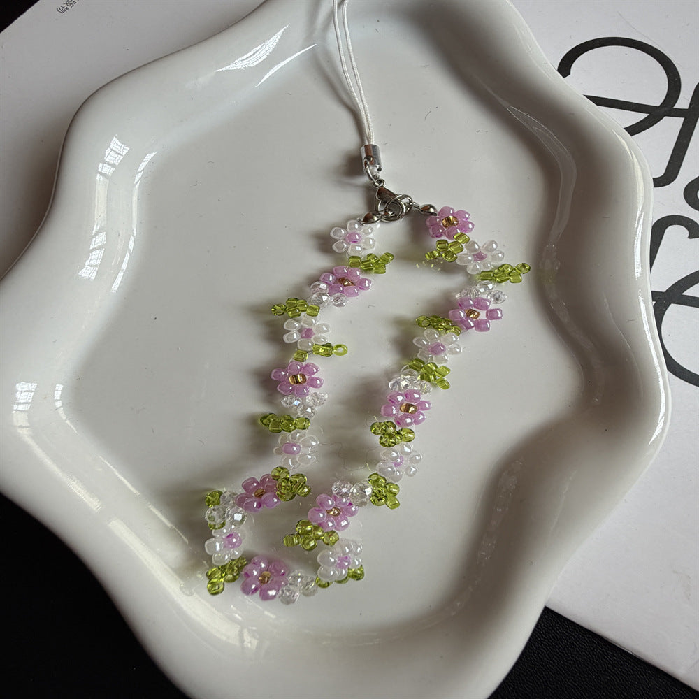 Beaded Floral Charm Necklace Kalsten