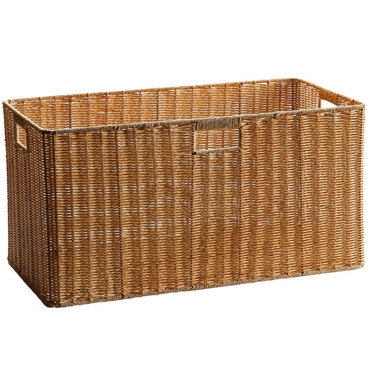 Unisex storage basket made of natural material with practical handles Kalsten
