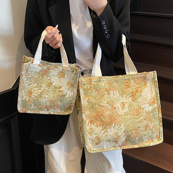 Floral Patterned Artisan Tote Bag